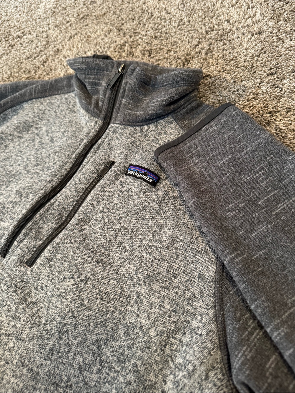 Patagonia Better Sweater 1/4 Zip Fleece Pullover Mens L Large Gray Heather